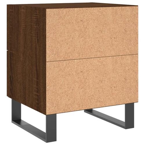 Sengeborde 2 stk. 40x35x47,5 cm konstrueret træ brunt egetræ