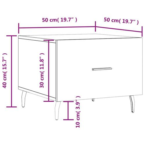 Sofabord 50x50x40 cm konstrueret træ sort