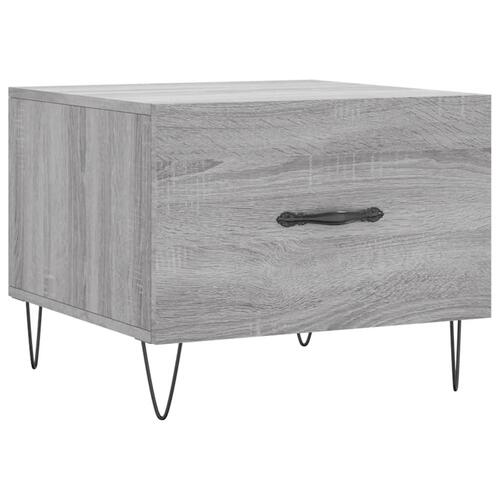 Sofabord 50x50x40 cm konstrueret træ grå sonoma-eg