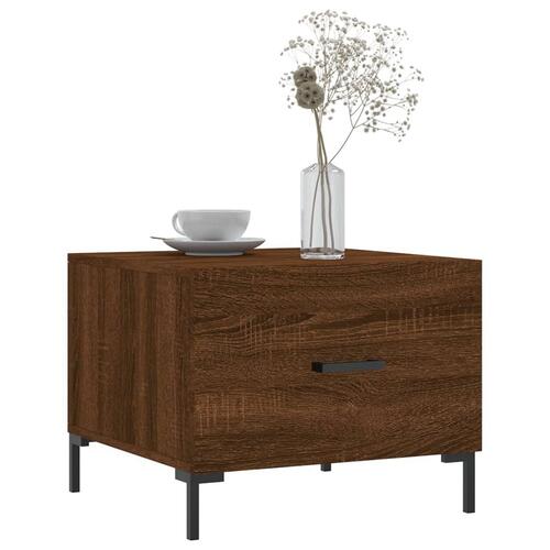 Sofabord 50x50x40 cm konstrueret træ brun egetræsfarve