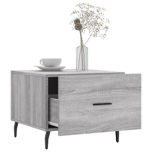 Sofabord 50x50x40 cm konstrueret træ grå sonoma-eg