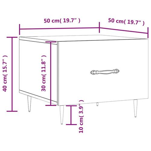 Sofabord 50x50x40 cm konstrueret træ sort