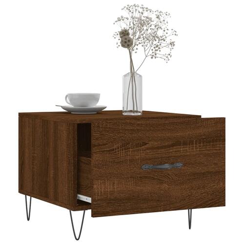 Sofabord 50x50x40 cm konstrueret træ brun egetræsfarve