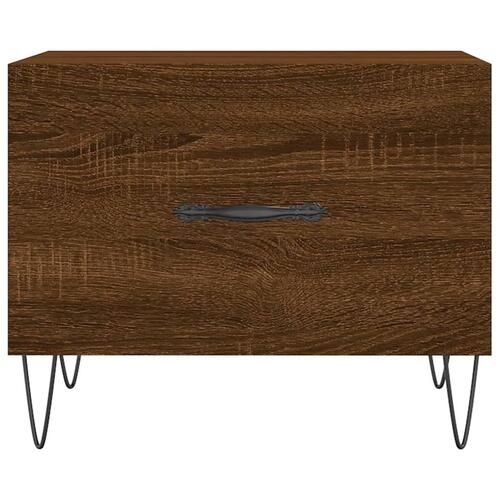 Sofabord 50x50x40 cm konstrueret træ brun egetræsfarve