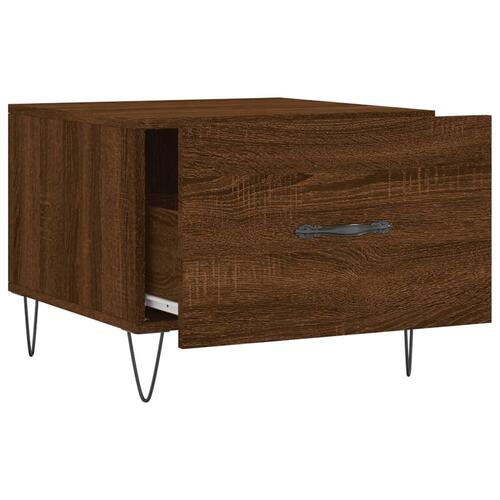 Sofabord 50x50x40 cm konstrueret træ brun egetræsfarve