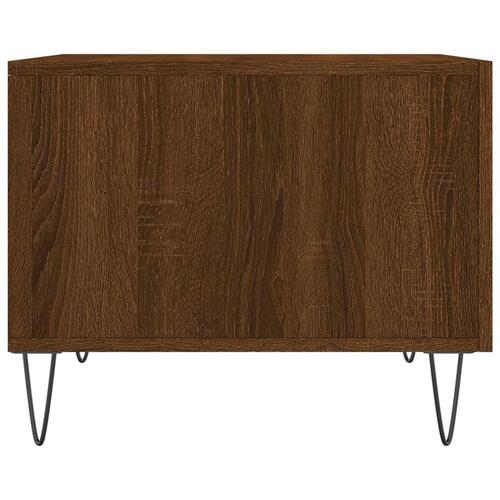 Sofabord 50x50x40 cm konstrueret træ brun egetræsfarve