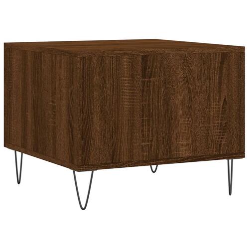 Sofabord 50x50x40 cm konstrueret træ brun egetræsfarve