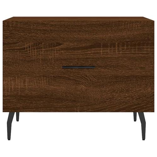 Sofabord 50x50x40 cm konstrueret træ brun egetræsfarve