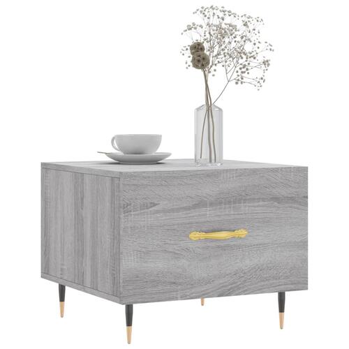 Sofabord 50x50x40 cm konstrueret træ grå sonoma-eg