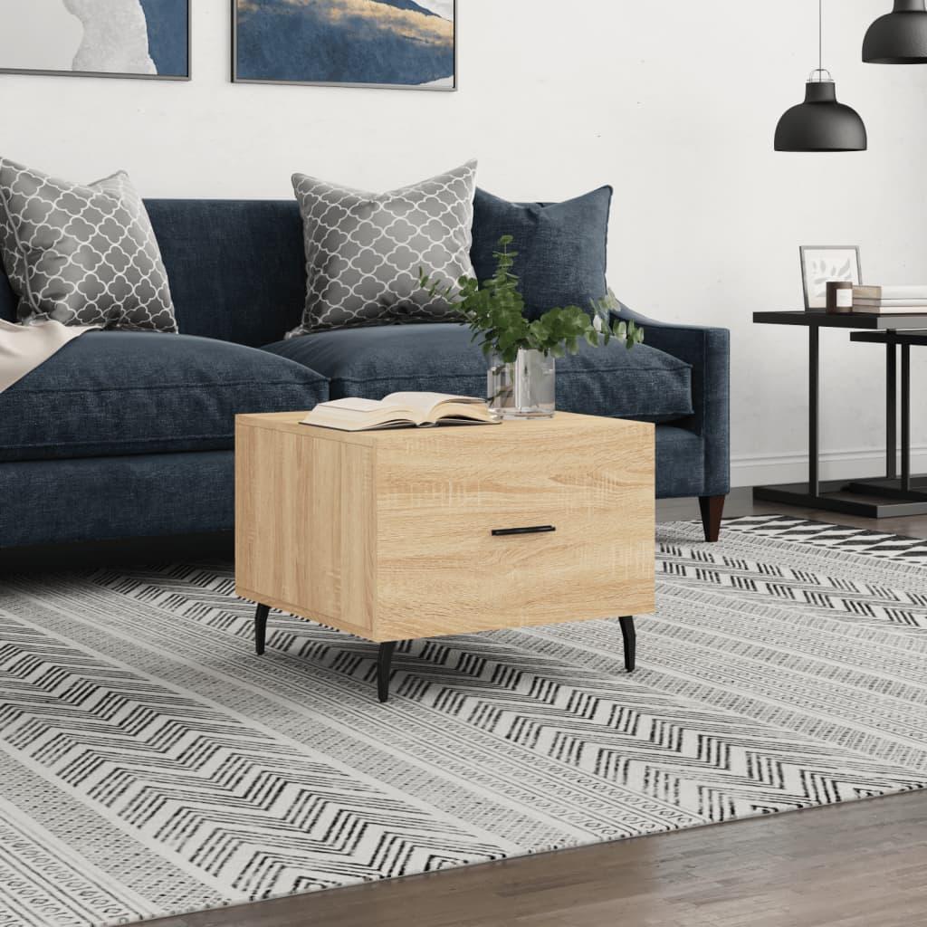 Sofabord 50x50x40 cm konstrueret træ sonoma egetræsfarve