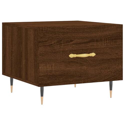 Sofabord 50x50x40 cm konstrueret træ brun egetræsfarve