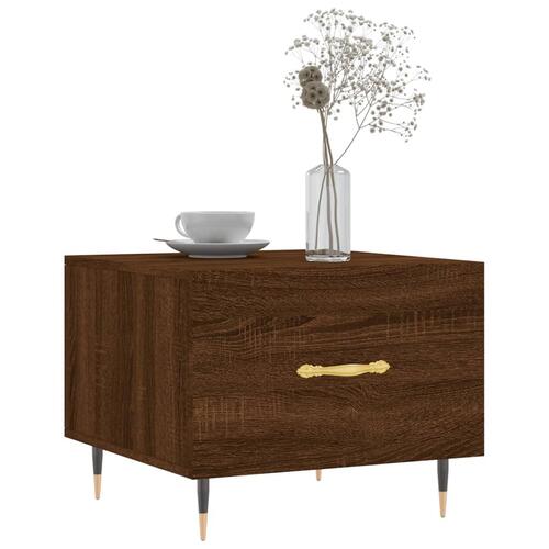 Sofabord 50x50x40 cm konstrueret træ brun egetræsfarve