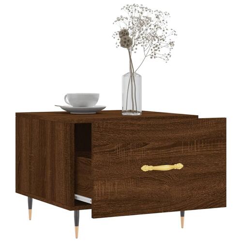 Sofabord 50x50x40 cm konstrueret træ brun egetræsfarve