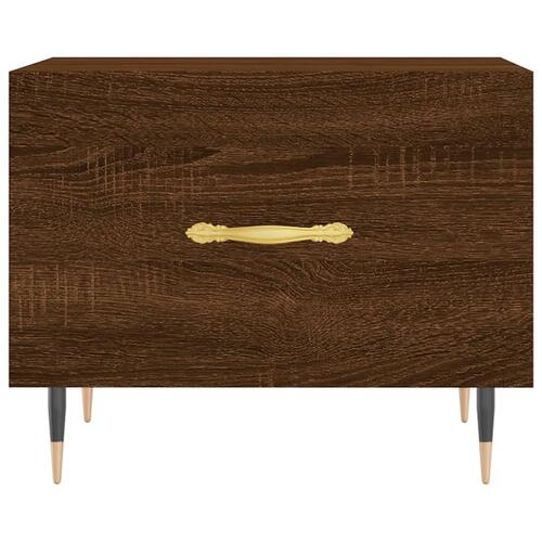 Sofabord 50x50x40 cm konstrueret træ brun egetræsfarve