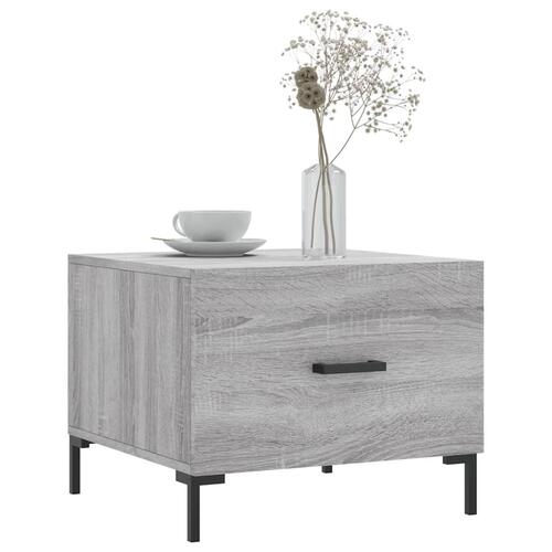 Sofabord 50x50x40 cm konstrueret træ grå sonoma-eg