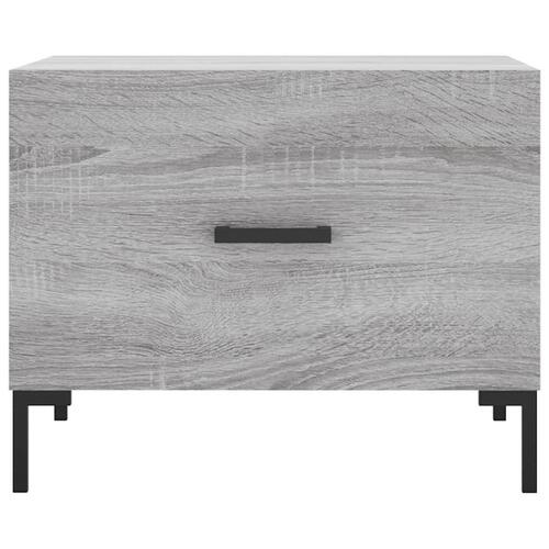 Sofabord 50x50x40 cm konstrueret træ grå sonoma-eg