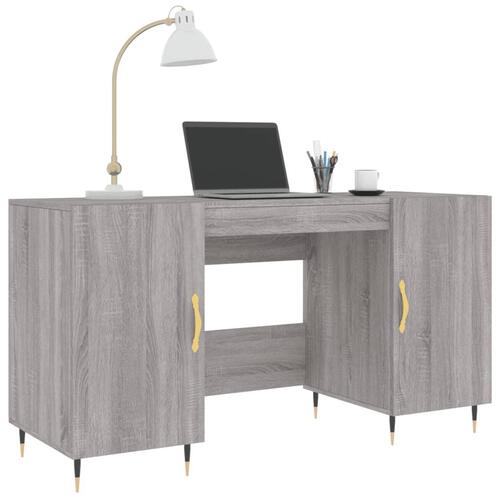 Skrivebord 140x50x75 cm konstrueret træ grå sonoma-eg