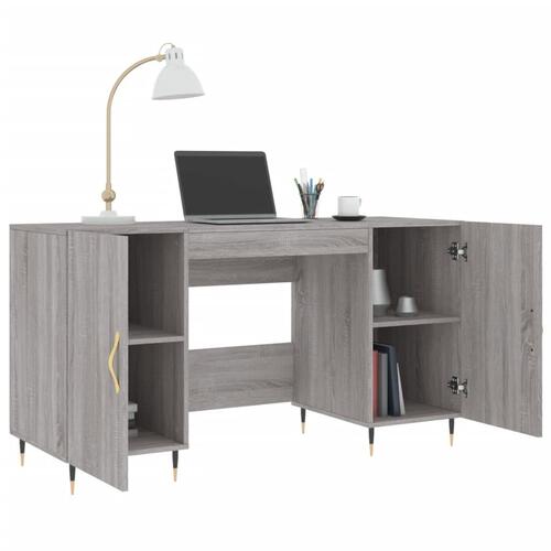 Skrivebord 140x50x75 cm konstrueret træ grå sonoma-eg