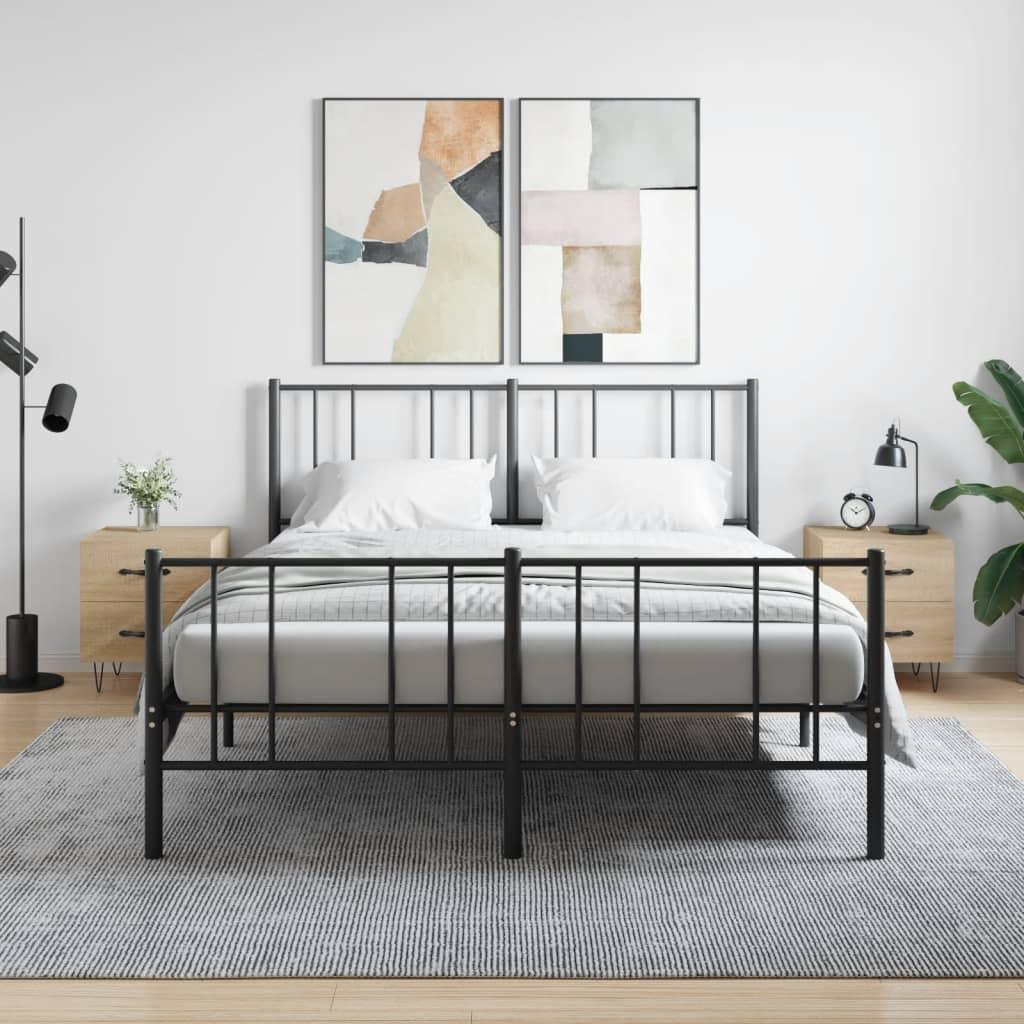 Sengeborde 2 stk. 40x35x47,5 cm konstrueret træ sonoma-eg