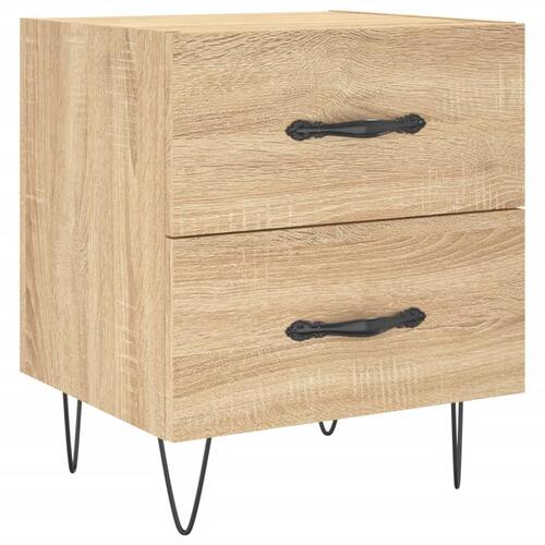Sengeborde 2 stk. 40x35x47,5 cm konstrueret træ sonoma-eg