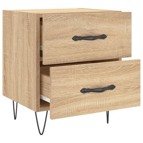 Sengeborde 2 stk. 40x35x47,5 cm konstrueret træ sonoma-eg