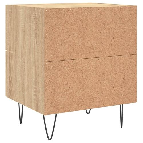 Sengeborde 2 stk. 40x35x47,5 cm konstrueret træ sonoma-eg