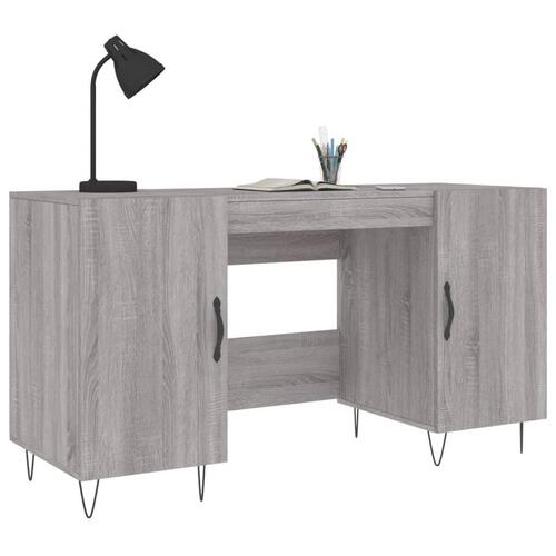 Skrivebord 140x50x75 cm konstrueret træ grå sonoma-eg