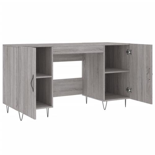 Skrivebord 140x50x75 cm konstrueret træ grå sonoma-eg