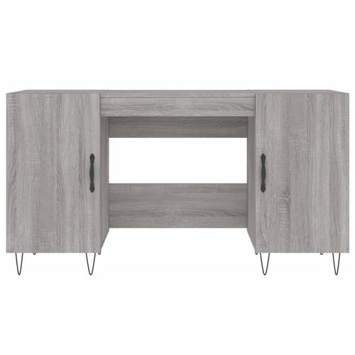 Skrivebord 140x50x75 cm konstrueret træ grå sonoma-eg