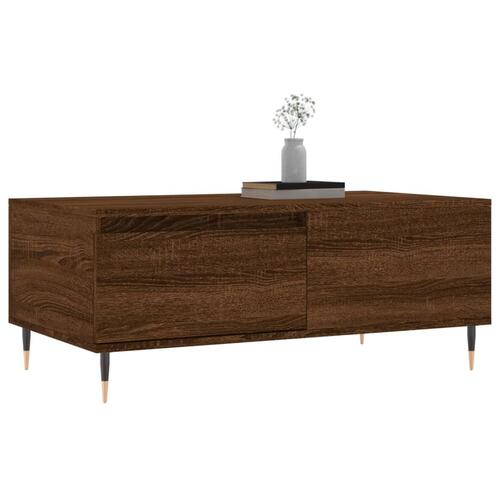 Sofabord 90x50x36,5 cm konstrueret træ brun egetræsfarve