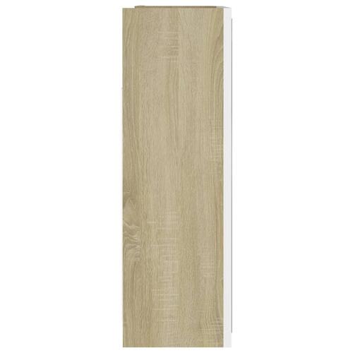 Badeværelsesskab spejl 62,5x20,5x64 cm konstrueret træ hvid