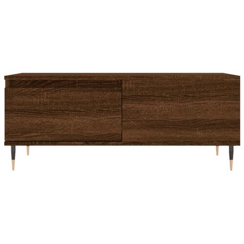 Sofabord 90x50x36,5 cm konstrueret træ brun egetræsfarve
