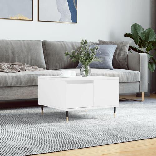 Sofabord 55x55x36,5 cm konstrueret træ hvid