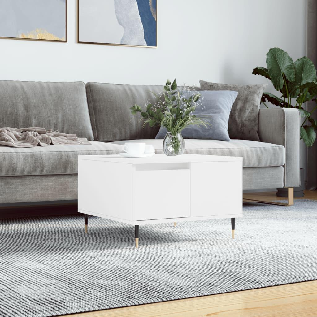 Sofabord 55x55x36,5 cm konstrueret træ hvid