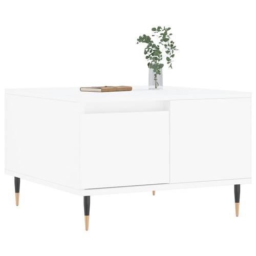 Sofabord 55x55x36,5 cm konstrueret træ hvid
