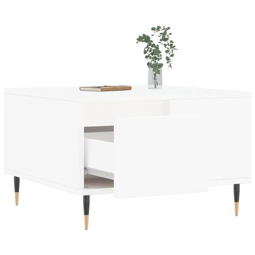 Sofabord 55x55x36,5 cm konstrueret træ hvid