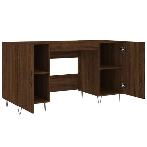 Skrivebord 140x50x75 cm konstrueret træ brun egetræsfarve