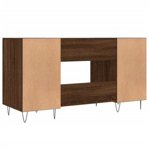 Skrivebord 140x50x75 cm konstrueret træ brun egetræsfarve