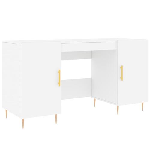 Skrivebord 140x50x75 cm konstrueret træ hvid