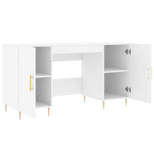 Skrivebord 140x50x75 cm konstrueret træ hvid
