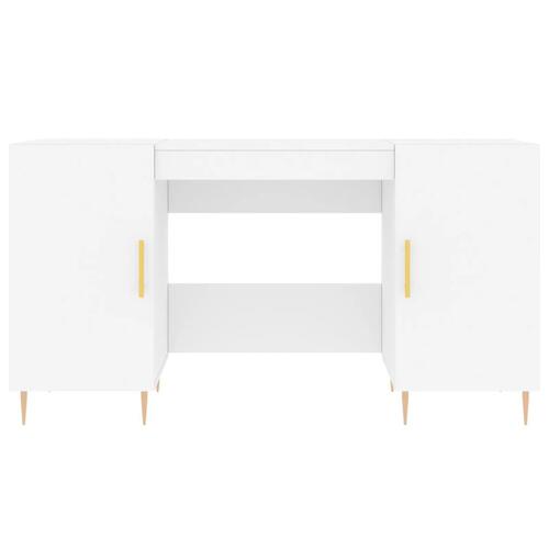 Skrivebord 140x50x75 cm konstrueret træ hvid