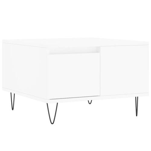 Sofabord 55x55x36,5 cm konstrueret træ hvid