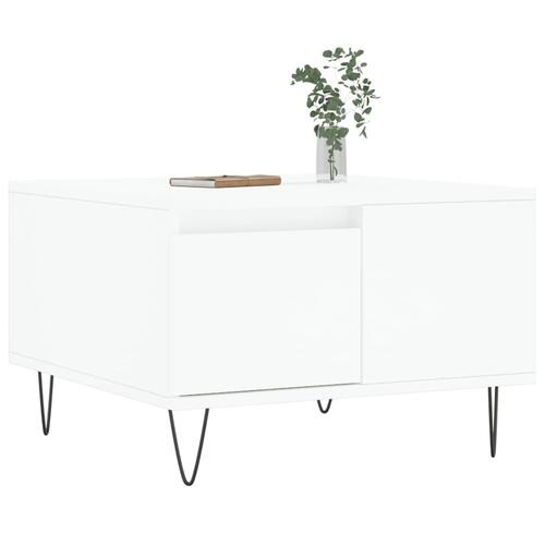 Sofabord 55x55x36,5 cm konstrueret træ hvid