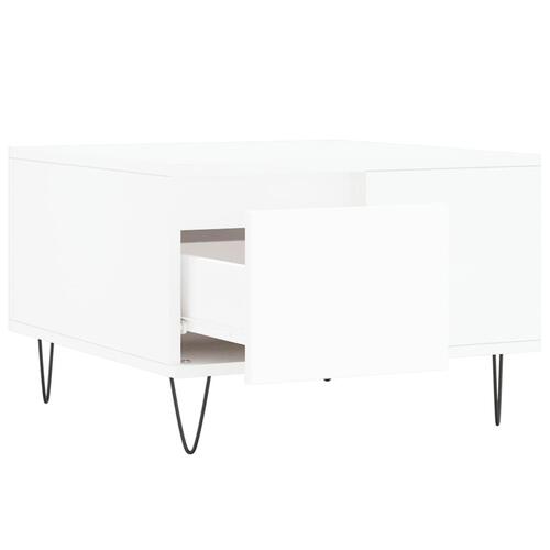 Sofabord 55x55x36,5 cm konstrueret træ hvid