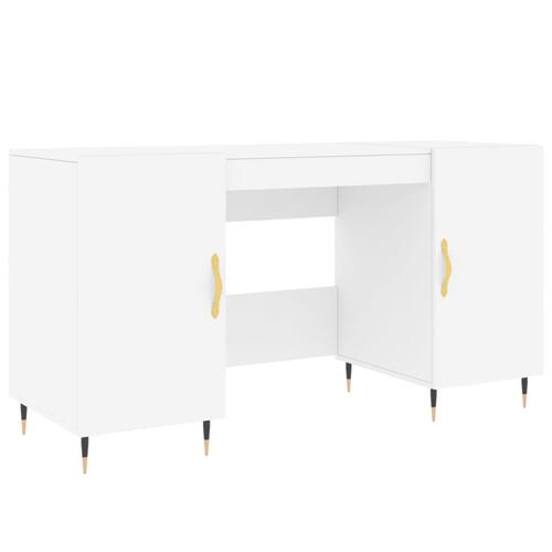 Skrivebord 140x50x75 cm konstrueret træ hvid