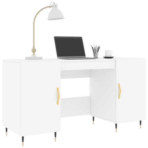Skrivebord 140x50x75 cm konstrueret træ hvid