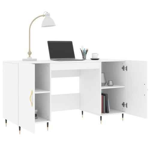 Skrivebord 140x50x75 cm konstrueret træ hvid