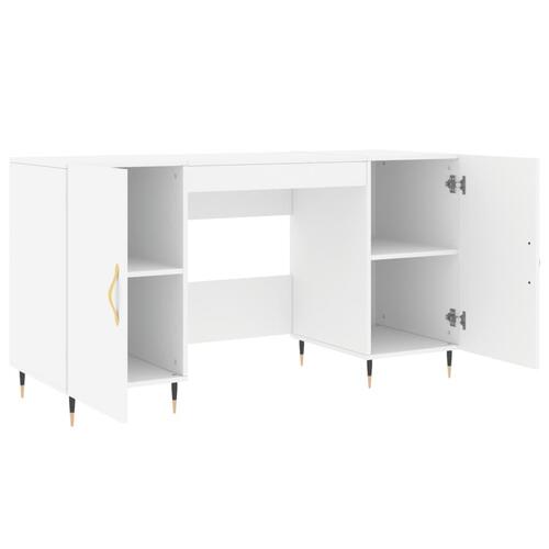Skrivebord 140x50x75 cm konstrueret træ hvid