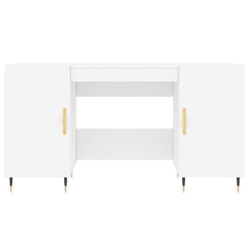 Skrivebord 140x50x75 cm konstrueret træ hvid