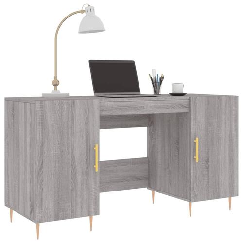 Skrivebord 140x50x75 cm konstrueret træ grå sonoma-eg
